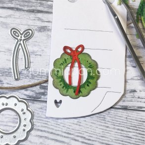 Die Liten krans med rosett gummiapan 