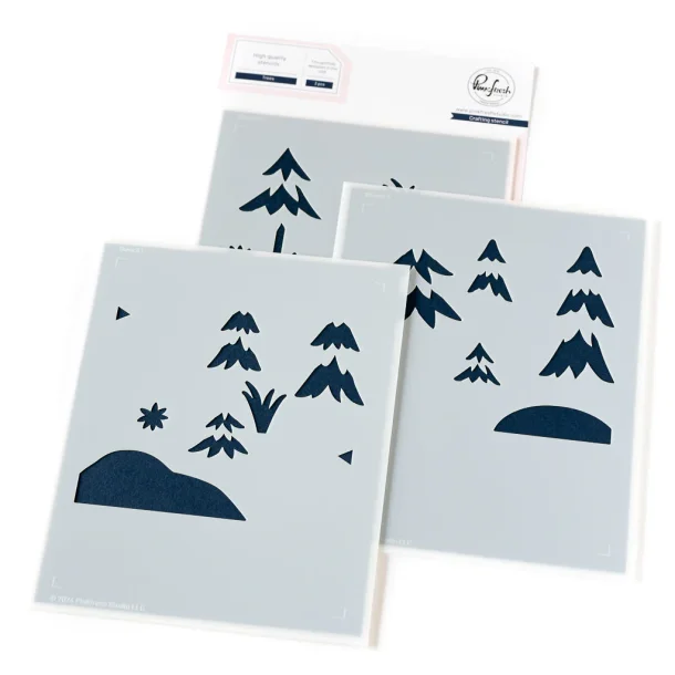 Trees stencil PinkFresh Studio