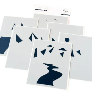 Mountains stencil PinkFresh Studio