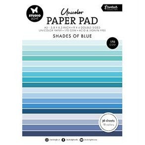 Papirblok A5 Shades of Blue 36ark unicolor paper Studio Light
