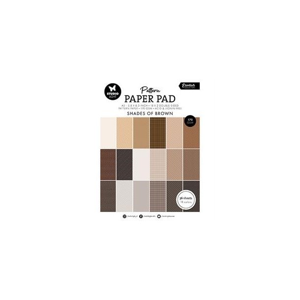 Papirblok A5 Shades of Brown 36ark paper Studio Light ES-PP166