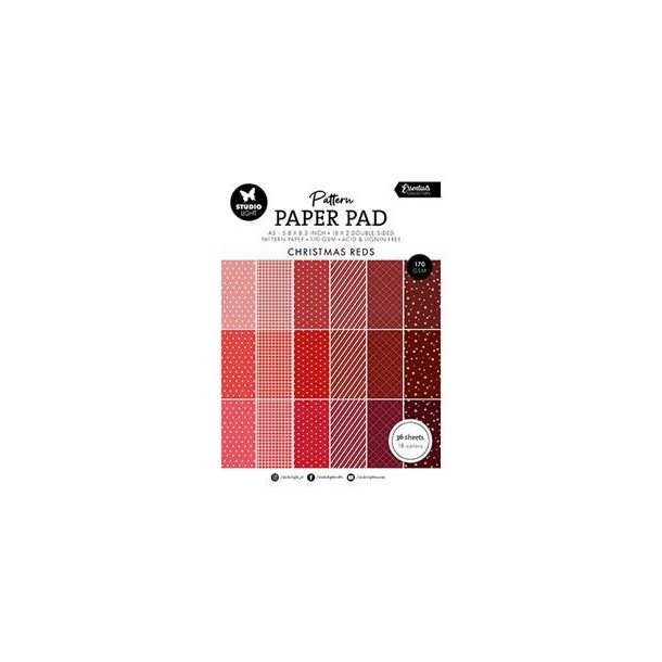 Studio Light Paper Pad Patterned - Christmas Reds SL-ES-PPP207