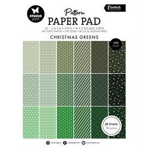 Studio Light Paper Pad Patterned - Christmas Greens SL-ES-PPP208 A5
