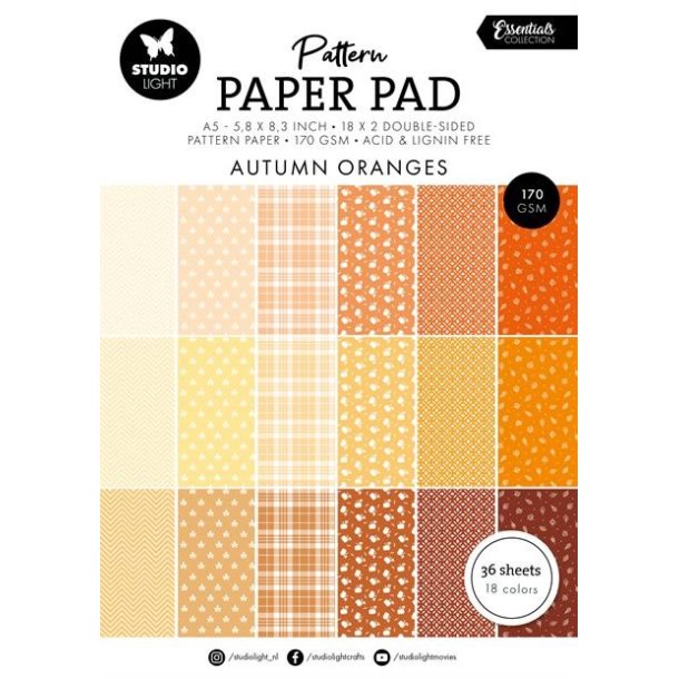 Studio Light Paper Pad Patterned Shades of Orange SL-ES-PPP234
