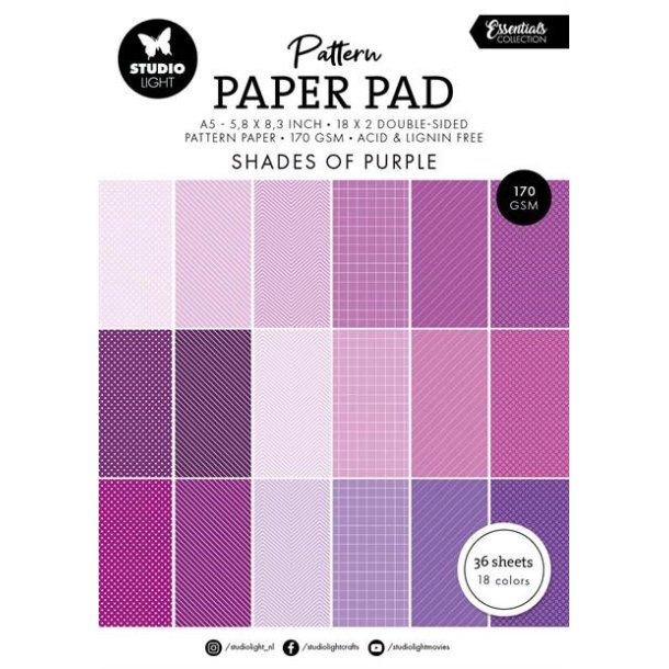 Studio Light Paper Pad Patterend Shades of Purple SL-ES-PPP249