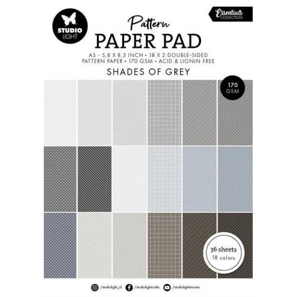 Studio Light Paper Pad Patterned Shades of Grey SL-ES-PPP250