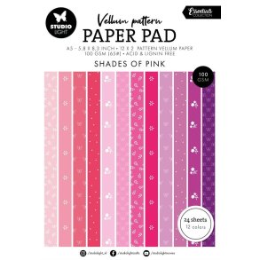 Studio Light Vellum paper pad Spring Pink 24ark