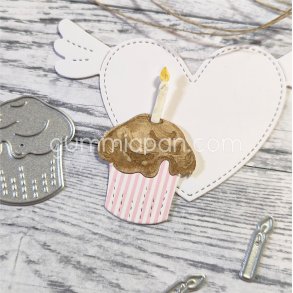 Die Cupcake med ljus gummiapan 