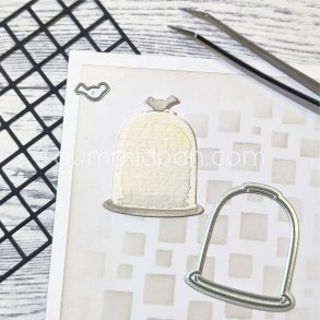 Die Glaskupa med F�gel gummiapan 