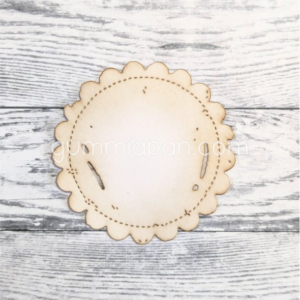 Die Worn Scalloped Circle gummiapan 