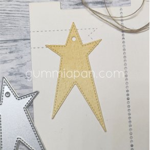 Die Stitched Star Tag gummiapan