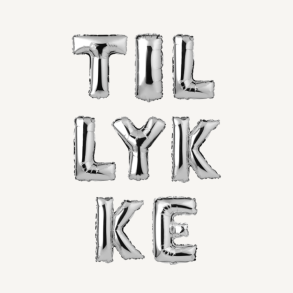 Folieballoner, tillykke 35cm s�lv incl. puster�r