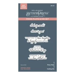 Valentine Happy Hour Sentiments Press Plate &amp; Die Set (BP-257)