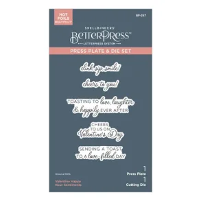 Valentine Happy Hour Sentiments Press Plate & Die Set (BP-257)