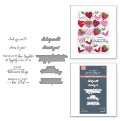 Valentine Happy Hour Sentiments Press Plate &amp; Die Set (BP-257)