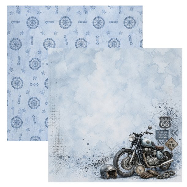 Designpapir Fuld fart 30,5 x 30,5 cm. - Luna Hobby