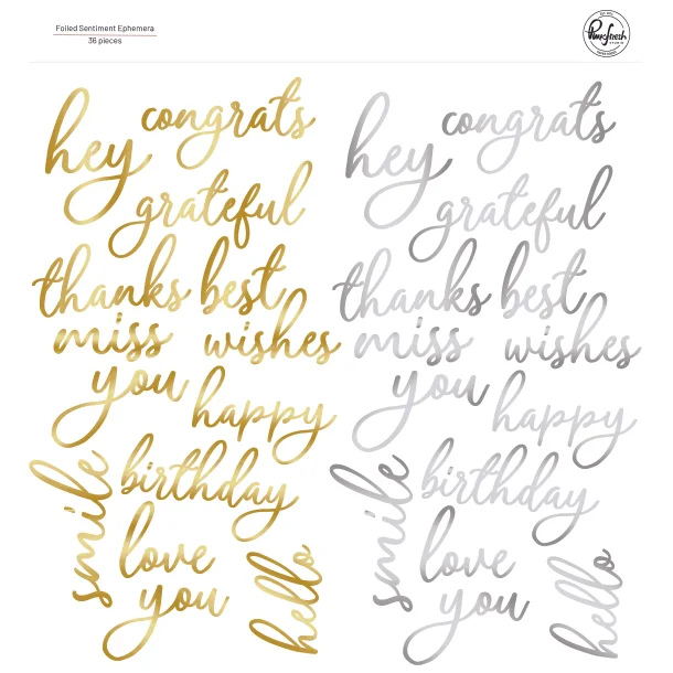 Foiled Script Sentiment ephemera - Pinkfresh Studio