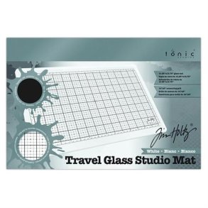 Tim Holtz Travel Glass media mat White med Sleeve 2634E
