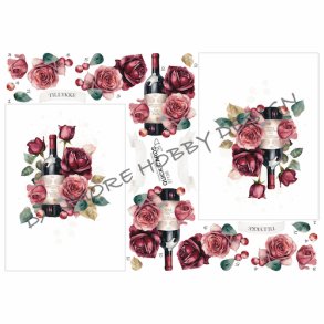 3D ark Vin og roser M11