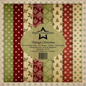 LS BESKRIVELSE Paper Favourites Paper Pack Vintage Christmas PF102 15x15cm 24ark BESTILLINGSVARE