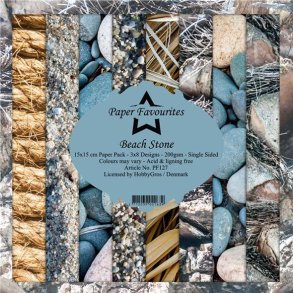 LS BESKRIVELSE Paper Favourites Paper Pack Beach Stone PF127 15x15cm 24ark BESTILLINGSVARE