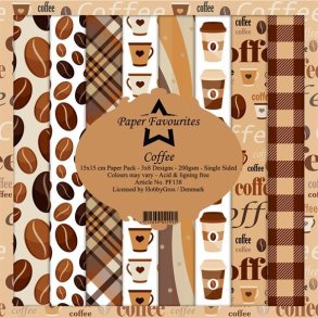 LS BESKRIVELSE Paper Favourites Paper Pack Coffee PF138 15x15cm BESTILLINGSVARE