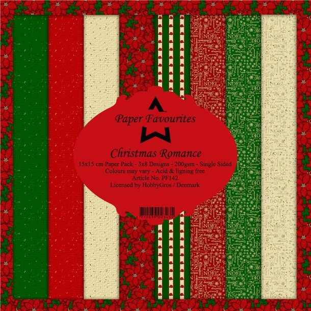 LS BESKRIVELSE Paper Favourites Paper Pack Christmas Romance PF142 15x15cm BESTILLINGSVARE