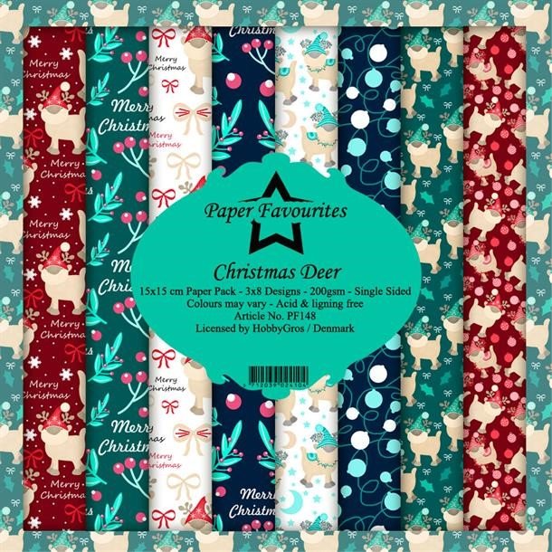 LS BESKRIVELSE Paper Favourites Paper Pack Christmas Deer PF148 15x15cm BESTILLINGSVARE