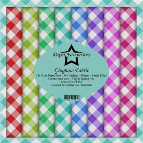 LS BESKRIVELSE Paper Favourites Paper Pack Gingham Fabric PF154 15x15cm BESTILLINGSVARE
