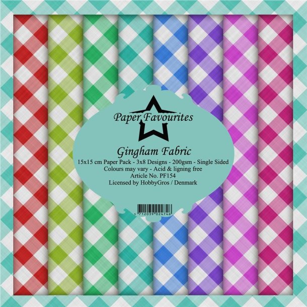 LS BESKRIVELSE Paper Favourites Paper Pack Gingham Fabric PF154 15x15cm BESTILLINGSVARE