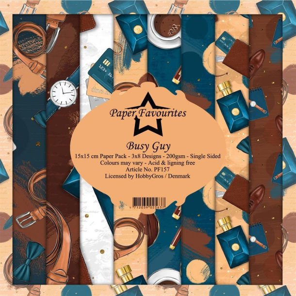 LS BESKRIVELSE Paper Favourites Paper Pack Busy Guy PF157 15x15cm BESTILLINGSVARE