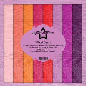 LS BESKRIVELSE Paper Favourites Paper Pack Wood Grain PF159 15x15cm BESTILLINGSVARE