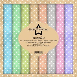 LS BESKRIVELSE Paper Favourites Paper Pack Pastel Dots PF166 15x15cm BESTILLINGSVARE