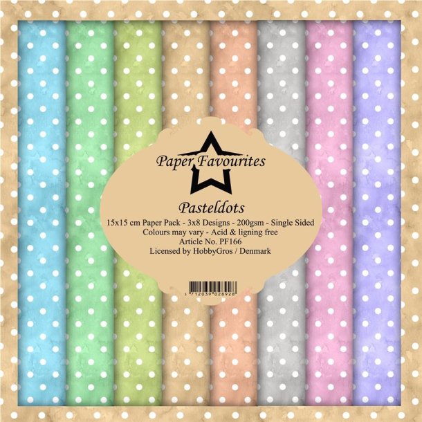 LS BESKRIVELSE Paper Favourites Paper Pack Pastel Dots PF166 15x15cm BESTILLINGSVARE