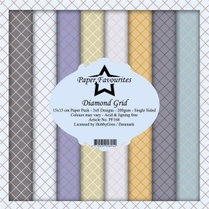 LS BESKRIVELSE Paper Favourites Paper Pack Diamond Grid PF168 15x15cm BESTILLINGSVARE