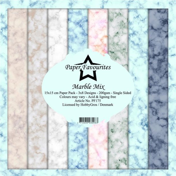 LS BESKRIVELSE Paper Favourites Paper Pack Marble Mix PF175 15x15cm BESTILLINGSVARE