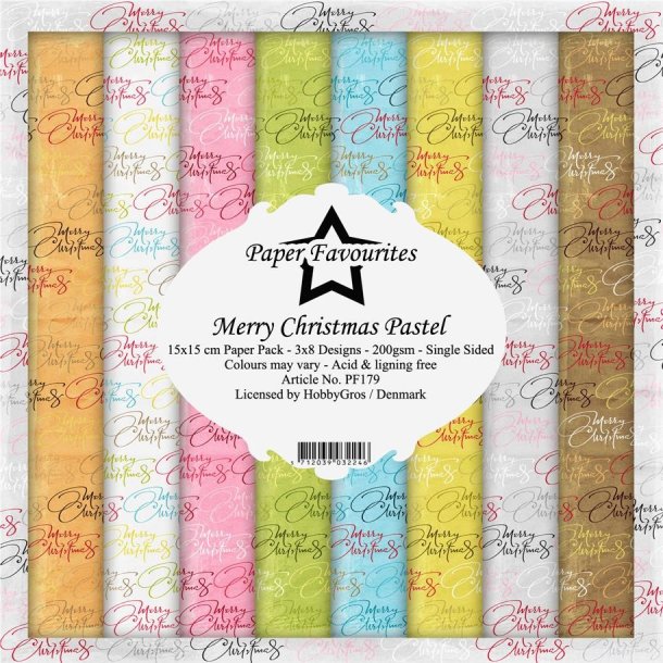 LS BESKRIVELSE Paper Favourites Paper Pack Merry Christmas Pastel PF179 15x15cm BESTILLINGSVARE