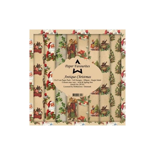 LS BESKRIVELSE Paper Favourites Paper Pack Antique Christmas PF181 15x15cm  BESTILLINGSVARE