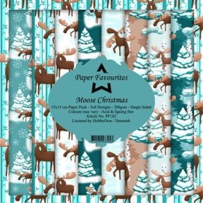 LS BESKRIVELSE Paper Favourites Paper Pack Moose Christmas PF182 15x15cm BESTILLINGSVARE