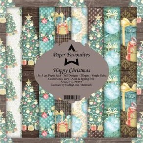 LS BESKRIVELSE Paper Favourites Paper Pack Happy Christmas PF184 15x15cm BESTILLINGSVARE