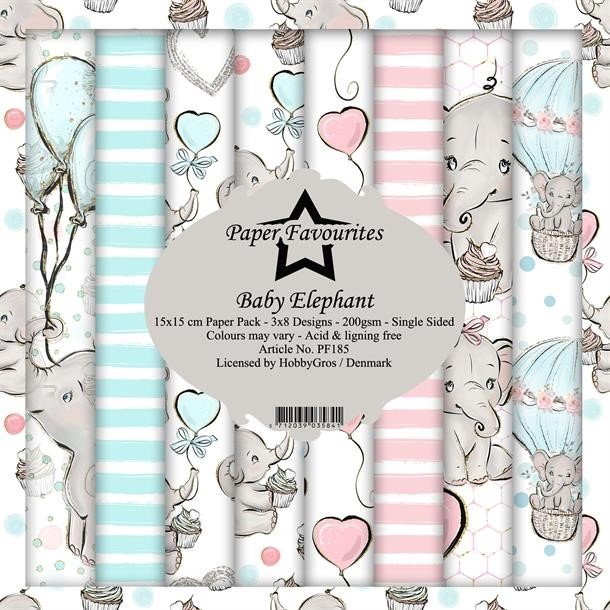 LS BESKRIVELSE Paper Favourites Paper Pack Baby Elephant PF185 15x15cm BESTILLINGSVARE