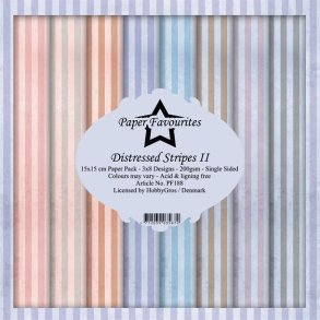 LS BESKRIVELSE Paper Favourites Paper Pack Distressed Stripes II PF188 15x15cm BESTILLINGSVARE