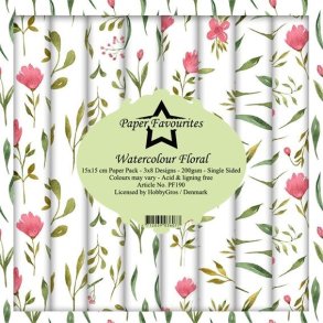 LS BESKRIVELSE Paper Favourites Paper Pack Watercolour Floral PF190 15x15cm BESTILLINGSVARE
