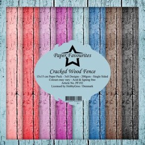 LS BESKRIVELSE Paper Favourites Paper Pack Cracked Wood Fence PF192 15x15cm BESTILLINGSVARE