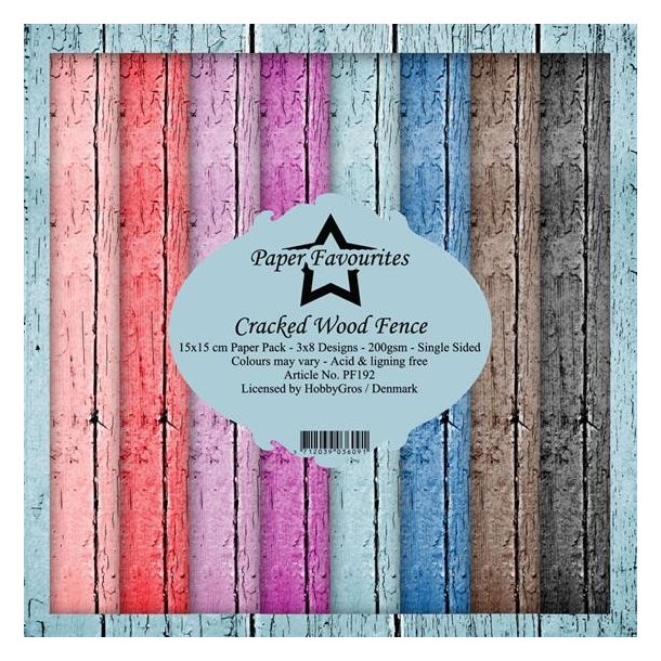 LS BESKRIVELSE Paper Favourites Paper Pack Cracked Wood Fence PF192 15x15cm BESTILLINGSVARE