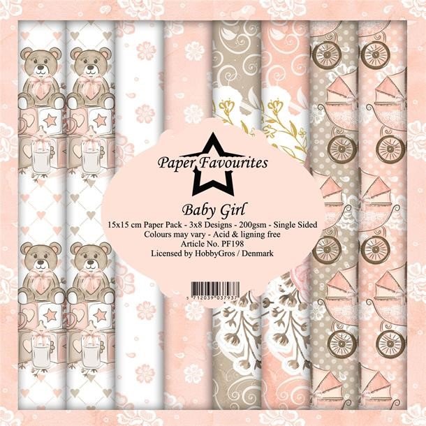 LS BESKRIVELSE Paper Favourites Paper Pack Baby Girl PF198 15x15cm BESTILLINGSVARE