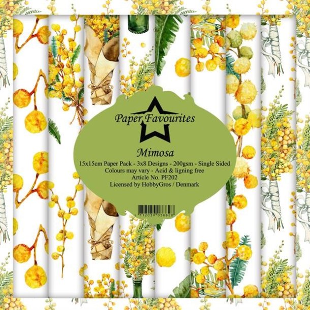 LS BESKRIVELSE Paper Favourites Paper Pack Mimosa PF202 15x15cm BESTILLINGSVARE