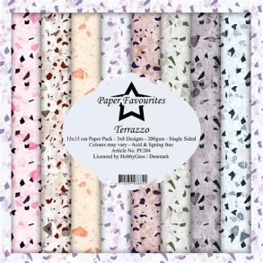 LS BESKRIVELSE Paper Favourites Paper Pack Terrazzo PF204 15x15cm BESTILLINGSVARE