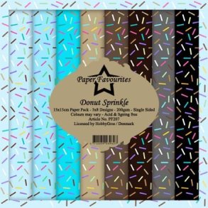 LS BESKRIVELSE Paper Favourites Paper Pack Donut Sprinkle PF207 15x15cm BESTILLINGSVARE