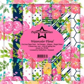 LS BESKRIVELSE Paper Favourites Paper Pack Watercolor Floral PF208 15x15cm BESTILLINGSVARE